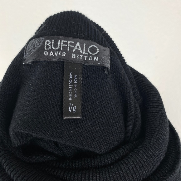Buffalo by David Bitton Women Black Sequin Rayon Tunic Sweater Cap Sleeve Large - Picture 9 of 9